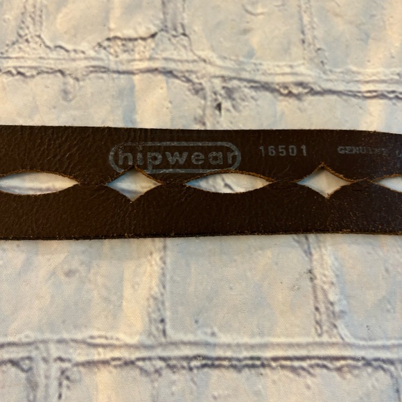 HIPWEAR CANADA BROWN LEATHER CUTOUTS BELT (16501) GENUINE LEATHER WOMENS BELT L - Picture 6 of 14